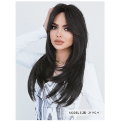 باروكة شعر بني بغرة أمامية