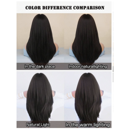 باروكة شعر بني بغرة أمامية